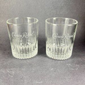Crown Royal Glassware Clear Lowball Whiskey Limited Edition Etched Barware